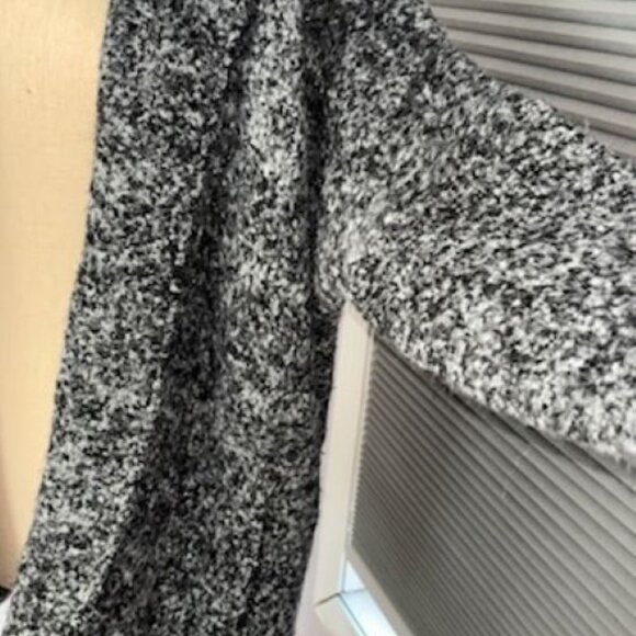 LOFT Black & White Marled Women's Open Front Cardigan Sweater Coat - Medium - Picture 7 of 7